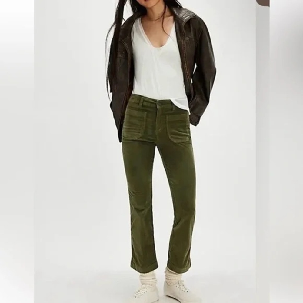 NWT Free People Olive Corduroy Flare Pants